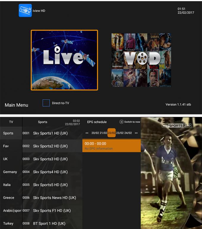 Spina & gioco astuti di Iview Iptv Apk 720p -1080p di calcio di EPL per il PC della compressa di Android