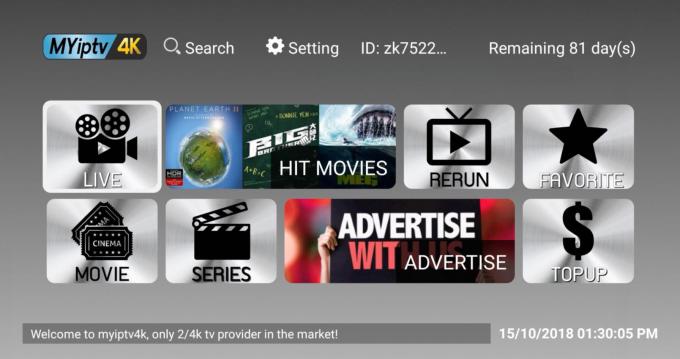 Sottoscrizione calda dei canali di Myiptv 4K Astro Apk Indonesia di sostegno di 500+ VOD