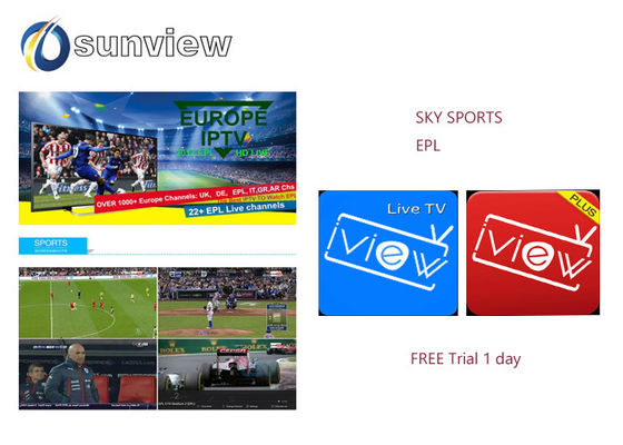 Porcellana Europa Epl Iview Iptv Apk Sky Sport incanala 1/3/6/12 mesi di sottoscrizione fornitore